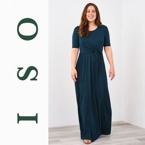 •••ISO••• Latched Mama Front Knot Nursing Maxi in Teal Dots size XXS